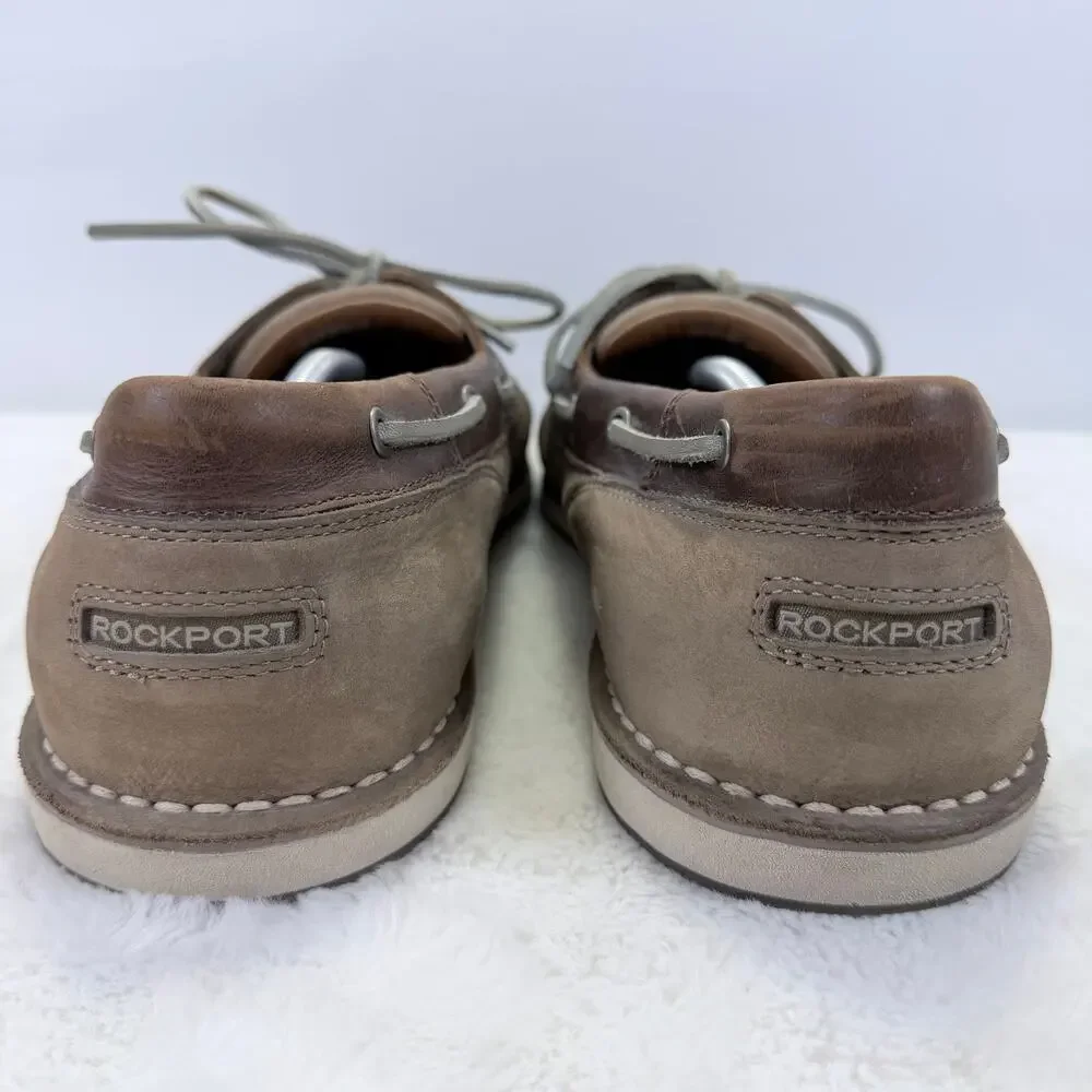 Rockport Authentic Original Men’s Two-Tone Leather Boat Shoes Size 14